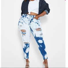 Denim Doesn't Only Come In Blue, Diva. Comfortably Live Life On The Edge In My Stretch Skinny Jeans That Feature A Bleached Out Design With Destructed Accents Throughout The Style. Bleached Skinny Jean. Button Front, Zip Fly. Five Pockets. Tapered Fit. Soft And Smooth To The Touch Fabrication All Over. 70% Polyester, 28% Polyester, 2% Spandex. Turn Garment Inside Out Machine Wash Cold Separately. Do Not Bleach. Tumble Dry Low Remove Promptly. Warm Iron If Needed. White Washed Denim Jeans, High Rise Bleached Blue Jeans, Light Wash Bleached Denim Bottoms, High Rise Bleached Denim Blue Jeans, Bleached Blue Denim Jeans, Medium Wash Bleached Jeans For Spring, Trendy Bleached Denim Bottoms, Blue Bleached Denim Jeans, Spring Medium Wash Bleached Jeans