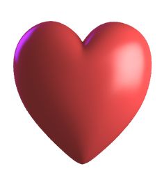 a large red heart with purple highlights on the top and bottom half, in front of a white background