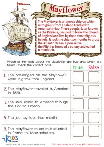 the mayflower worksheet is filled with information for children to learn how to use it