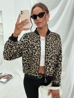 Animal Print Jacket Outfit, Print Jacket Outfit, Leopard Style, Leopard Outfits, Jacket Outfit Women, Animal Print Outfits, Leopard Jacket, Leopard Print Jacket