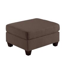 a brown foot stool on a white background