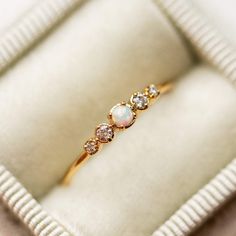 Dual Birthstone Ring, Elizabeth Stone, Opal Stacking Ring, Opal Wedding Band, Wedding Band Vintage, Rose Gold Wedding Band, Opal Wedding, Gold Rings Simple, Opal Wedding Rings