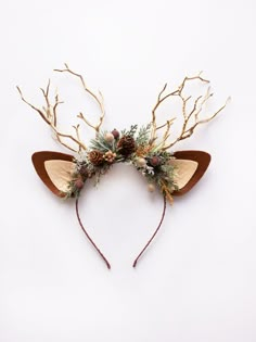 This forest antler headband is a lovely accessory, perfect for a party or photo session. Our stunning faux flowers look like the real. I was inspired by nature and natural color for this antler headband. Also, you are welcome to order custom composition, because I know how it is important to have everything perfect for your important event. Size: Adjustable to fit both kids and adults Materials: faux flowers + Beautiful high-quality materials + 100% handmade + All items will be made to order spe Deer Antler Headband, Blue Floral Crown, Flower Girl Hair Piece, Deer Headband, Boho Wedding Crown, Deer Antlers Headband, Red Flower Crown, Flower Head Wreaths, Reindeer Costume