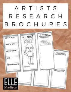 the front cover of an article about artists research brochures