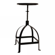 the adjustable stool is black and has an iron frame with wheels on each side, as well as a foot rest