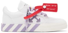 Low-top canvas sneakers in white. · Canvas zip-tie at lace-up closure · Logo and text printed at tongue and inner side · Suede logo appliqué at outer side · Padded collar · Canvas lining · Stripes at vulcanized rubber sole Supplier color: White/Lilac Off-White EU size: child's foot length 24: 5.91 / 15 cm 25: 6.14 / 15.6 cm 26: 6.42 / 16.3 cm 27: 6.69 / 17 cm 28: 6.97 / 17.7 cm 29: 7.24 / 18.4 cm 30: 7.48 / 19 cm 31: 7.76 / 19.7 cm 32: 8.03 / 20.4 cm 33: 8.27 / 21 cm 34: 8.5 / 21.5 cm 35: 8.75 / Vulcanized Sneakers, Knitted Swimsuit, Snow Wear, White Lilac, Off White Shoes, Bodysuit Blouse, Girly Shoes, Backpack Travel Bag, Zip Ties