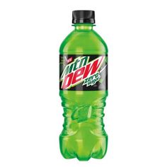 a bottle of mountain dew on a white background