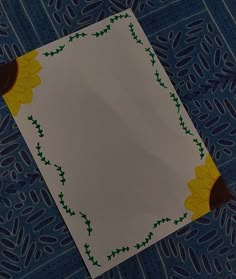 a piece of paper with flowers on it