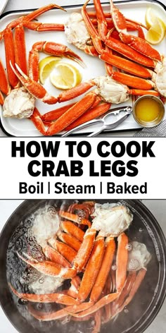 How to cook crab legs Cooking Crab Legs Boil, Snow Crab Legs Recipe Boiled, Crab Leg Recipes Boiled, Crab Legs Boil, Steamed Crab Legs, Cooking Crab Legs, Cooking Crab, Crab Legs Recipe, Legs At Home