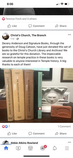 an image of a book shelf with books on it and the words christ's church, the branch