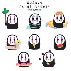 some cute pandas with different expressions on their faces