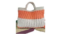 This handmade crochet basket like purse is made out of strong materials and thick cotton to last long. Casual bag to carry from day to dawn for artistic unique look Orange Crochet Bag With Braided Handles For Beach, Orange Crochet Beach Bag With Braided Handles, Handwoven Orange Crochet Bag For Summer, Handmade Orange Straw Bag Casual Style, Handmade Casual Orange Straw Bag, Summer Handwoven Orange Crochet Bag, Handmade Orange Straw Bag, Orange Crochet Bag For Beach, Casual Orange Woven Crochet Bag