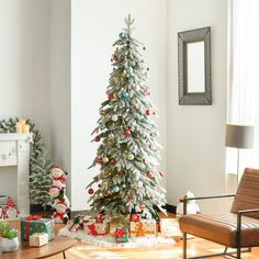 a decorated christmas tree in a living room