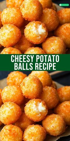 cheesy potato balls recipe with cheese on top