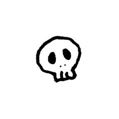 a black and white drawing of a skull