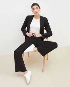 The Horton Pant—Washable Wool Twill - Black | M.M.LaFleur Shoot Concept, Work Pants Women, Mm Lafleur, Flare Trousers, Suit Shop, Low Iron, Work Pants, First Look, Dress Pants