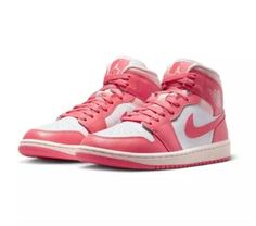 Jordan 1 Mid Women, Jordan Rose, Jordan Mid, Nike X Travis Scott, Womens Basketball Shoes, Nike Air Jordan 1 Mid, Womens Air Jordans, Sea Coral, White Sea