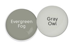 two buttons with the words evergreen fog and gray owl