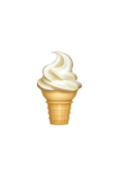 an ice cream cone with white icing on it's top and bottom half