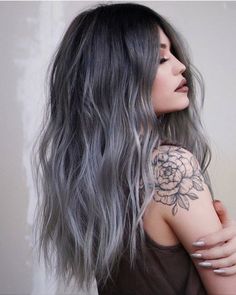 Dye Black Hair, Platinum Silver Hair Color, Silver Ash Hair, Dark Silver Hair, Silver Hair Shampoo, Silver Blue Hair, Black And Silver Hair, Silver Ombre Hair, Ashy Hair