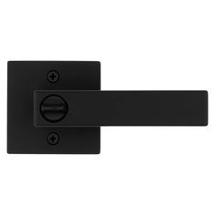 a black door handle on a white background