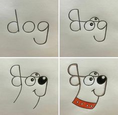 four different pictures of cartoon characters with the letters b, c, d and e