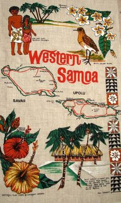 the map of western samoa is on display