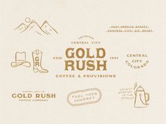 the logo for gold rush coffee and provisions