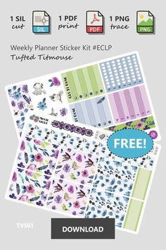 Free printable planner sticker kit - Tufted Titmouse Labels Printables, Tufted Titmouse, Weekly Planner Free Printable, Free Printable Planner Stickers, Free Planner Stickers, Printable Weekly Planner, Weekly Planner Stickers Kit, Labels Printables Free, Weekly Sticker Kit