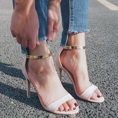 Home · Zshee · Online Store Powered by Storenvy Summer High Heels Sandals, Summer High Heels, Nude High Heels, High Heels Sandals, High Shoes, Point Shoes, Metal Straps, Nude Heels, Heels Sandals