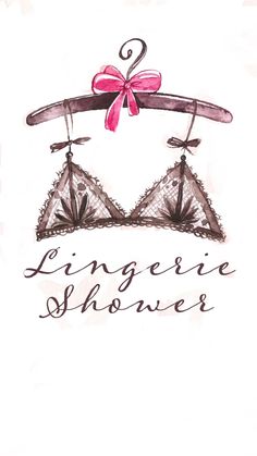 the lingerier's bras are drawn in black and pink ink on white paper