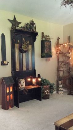 a living room filled with furniture and decorations