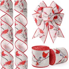 PRICES MAY VARY. 【Package Content】: You'll get 1 roll of Christmas wired edge ribbon measuring about 10 yard in length, which can satisfy your various needs for crafts and decoration. 【Size Information】: The Christmas wired edge ribbon is about 2.5 inch/6.3cm in width, whose proper size is suitable for you to DIY your Christmas gifts. 【Vintage Christmas Design】: Our Christmas wired edge ribbon is designed in vintage style, printed with cardinals standing on the branches with red berries, full of winter atmosphere, which will add an artisitic touch to your Christmas party. 【Durable Material】: These Christmas wired edge ribbon are made of premium burlap and iron wires, durable material that is not easy to wear and tear, could guarantee a long time repeated use, reliable for your DIY handmade Ribbon For Gift Wrapping, Ribbon For Gift, Bow Wreath, Gift Wrapping Bows, Gifts Vintage, Wreath Making, Red Cardinal, Wreath Bow, Sewing Trim