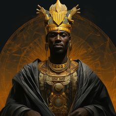 African Fantasy Art Male, Black King Drawing, African King Art, Black God Art, Black King Art, African Superhero, African King, Artstation Concept Art, Black Power Art