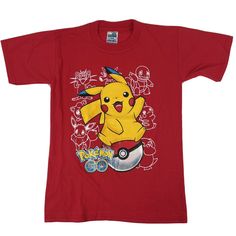 Pikachu Pokemon Short Sleeve T-Shirt Youth Kids Large Red. No rips. Small stain on front on the lower part of Pikachu's foot - see last photo. See photos for measurements, details and condition of shirt. Please message with any questions prior to purchasing. thank you Christmas Pokemon, Pikachu Shirt, Pokemon T, Red Shorts, Red Shirt, Pokemon Go, Usa Flag, Kids Boys, Pikachu