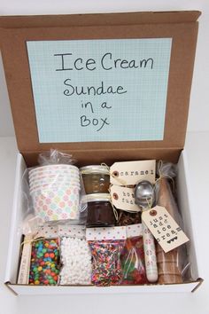 an instagram box containing ice cream, candy and other items for sale on instagram