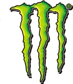 the monster logo is green and black