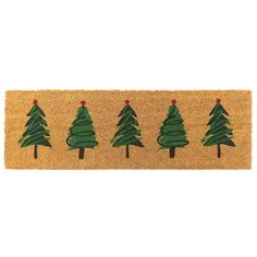 a door mat with three green trees on it