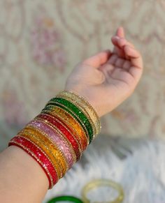 Chudiyan Bangles, Glass Bangles Indian Aesthetic, Choodiyan Bangles, Bollywood Style Multicolor Wedding Bangle, Multicolor Bollywood Bangle For Weddings, Creative Photography Logo