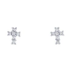 Dainty and delicate, these cross stud earrings are accented with 0.12 carats of round brilliant cut diamonds. Cross Stud Earrings, Diamonds Direct, Cross Earrings Studs, Jewelry Diamonds, Diamond Cross, Round Brilliant Cut Diamond, Round Brilliant, Online Jewelry, Diamond Engagement