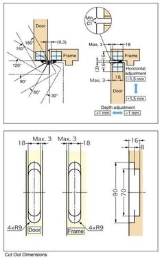 the diagram shows how to draw an external door with measurements and measurements for each section