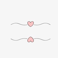 two pink hearts floating in the air on a white background, with lines running through them