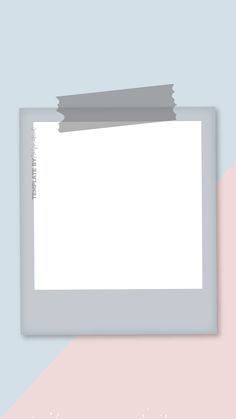 an empty photo frame on a pastel pink and blue background