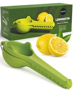 a lemon slicer is shown next to a box