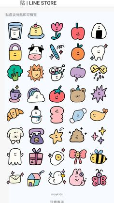 the line stickers are all different colors and shapes, but there is no image on them