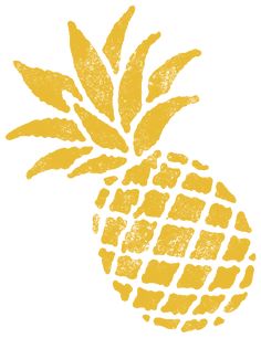 a yellow pineapple on a white background