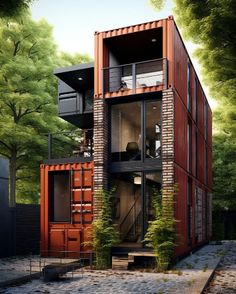 an image of a house made out of shipping containers