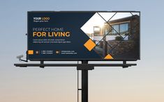 an advertisement for a new home is displayed on a billboard in front of a blue sky