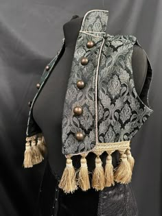 Steampunk Victorian Gothic  Bolero Medieval Period costume Two colours 1.Brocade  Vintage design Bolero fitted open fronted. Rustic buttons size S uk 10 fits a 34/36 chest manaquin photo is taken on is a size S uk 10  Perfect for prom , medieval festival , evening wear .