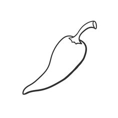 a black and white line drawing of a pepper